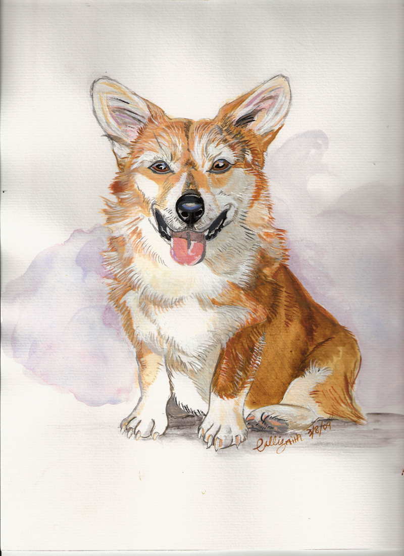 red and white coegi water color