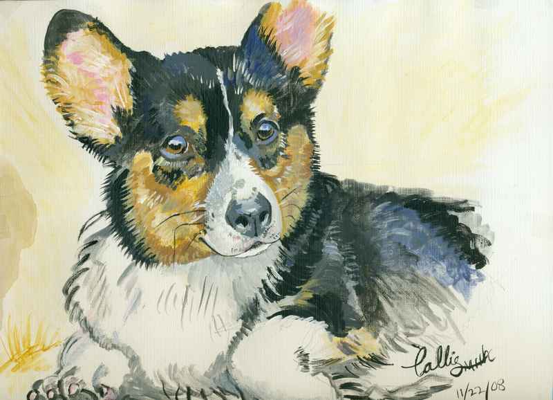 corgi water color
